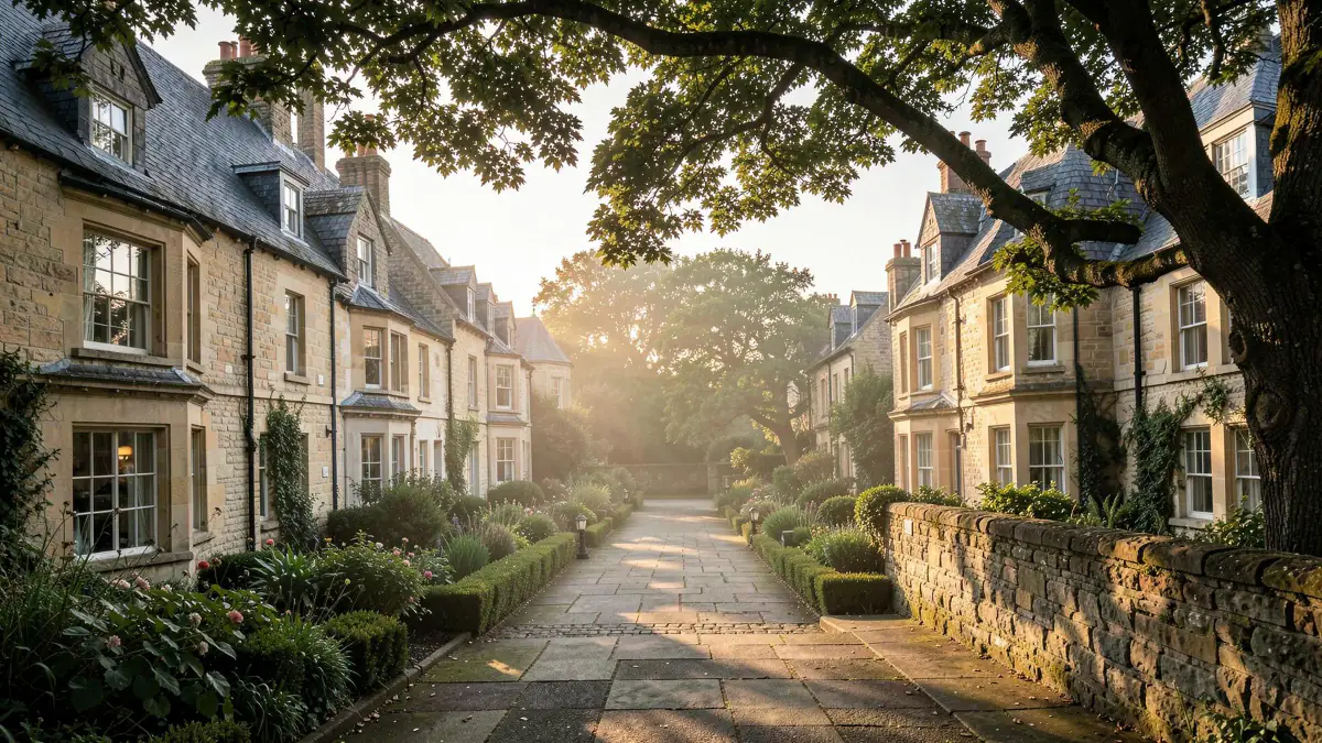 The avenue along Hope Terrace at first light